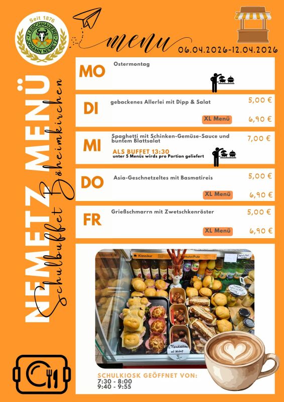 Schulmen&uuml; 06.04.2026 - 12.04.2026